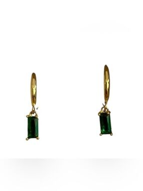 Emerald Huggie Hoops